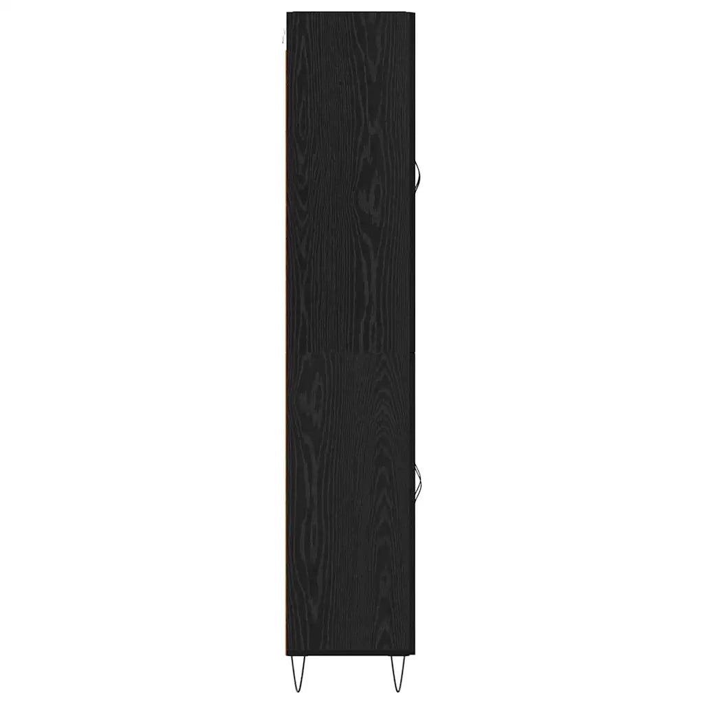 Credenza-Buffet-Armadio da cucina Rovere Nero 69,5 x 34 x 180 cm Legno multistrato 443139
