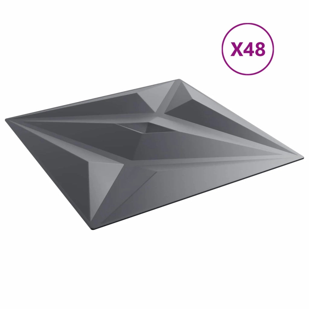 Pannelli da parete 48 pz Grigio Stella 50 x 50 cm Schiuma XPS CFW4993997