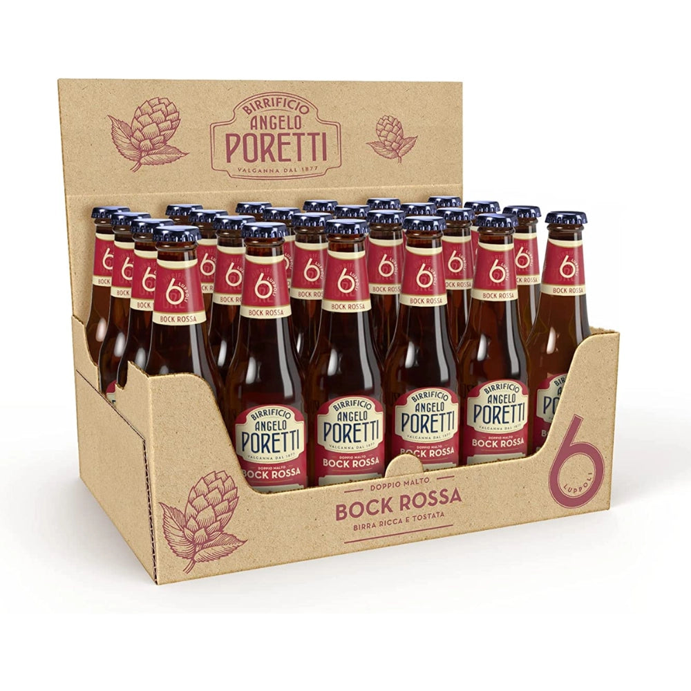 Birrificio angelo poretti birra 6 luppoli bock rossa 24 bottiglie da 33 cl