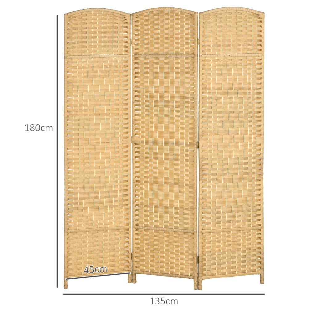 Paravento 3 Pannelli Legno Naturale ¨C Xylo ¨C Divisorio Pieghevole 135x180 cm