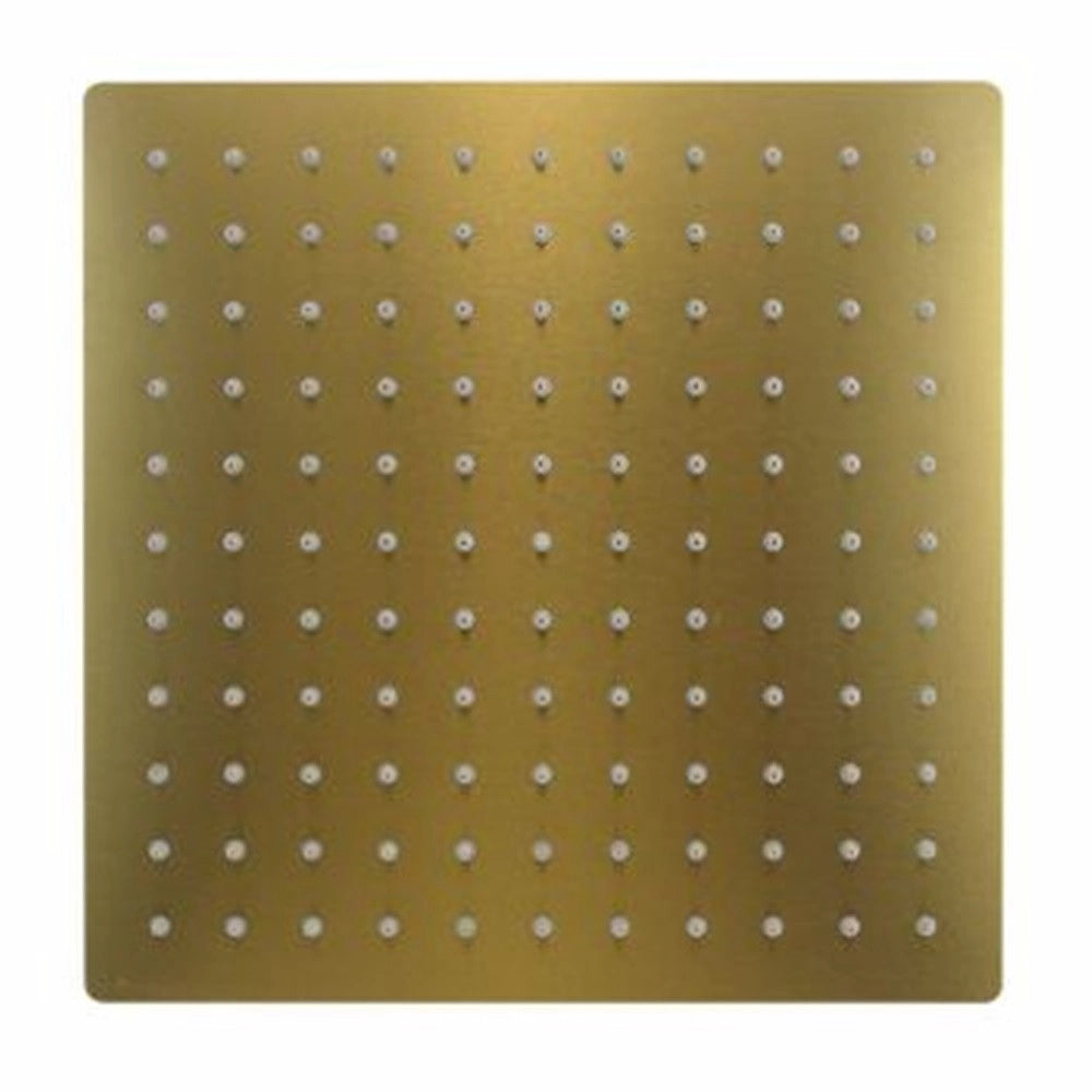 Trade Shop - Soffione Doccia Ultra Slim Quadrato 25x25cm Oro Satinato Attacco Universale ½ Bagno 87882 -