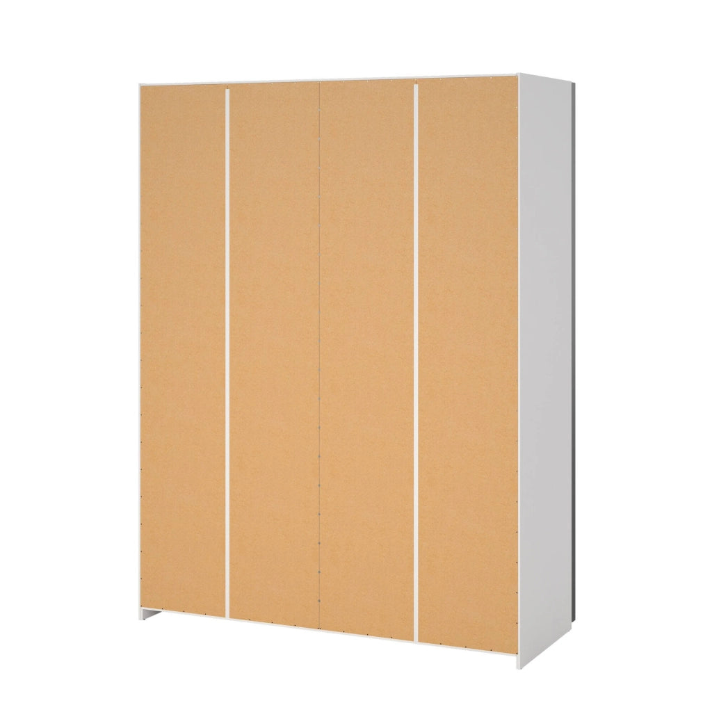 Guardaroba 2 ante Maurice, Mobile camera da letto, Cabina armadio portabiti, Armadio appendiabiti, 150x61 h200 cm, Bianco e Rovere