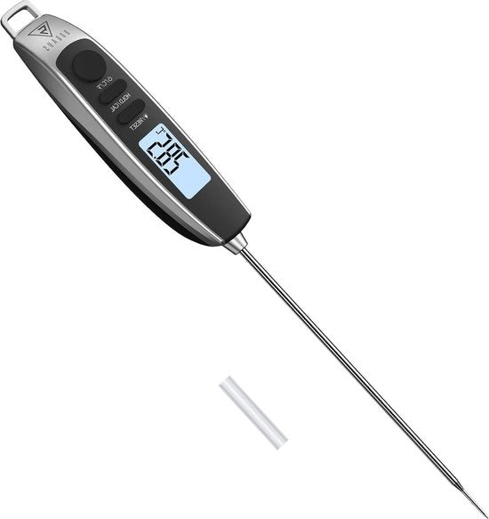 Termometro digitale per carni istantaneo con lunga sonda e schermo LCD per cucina barbecue