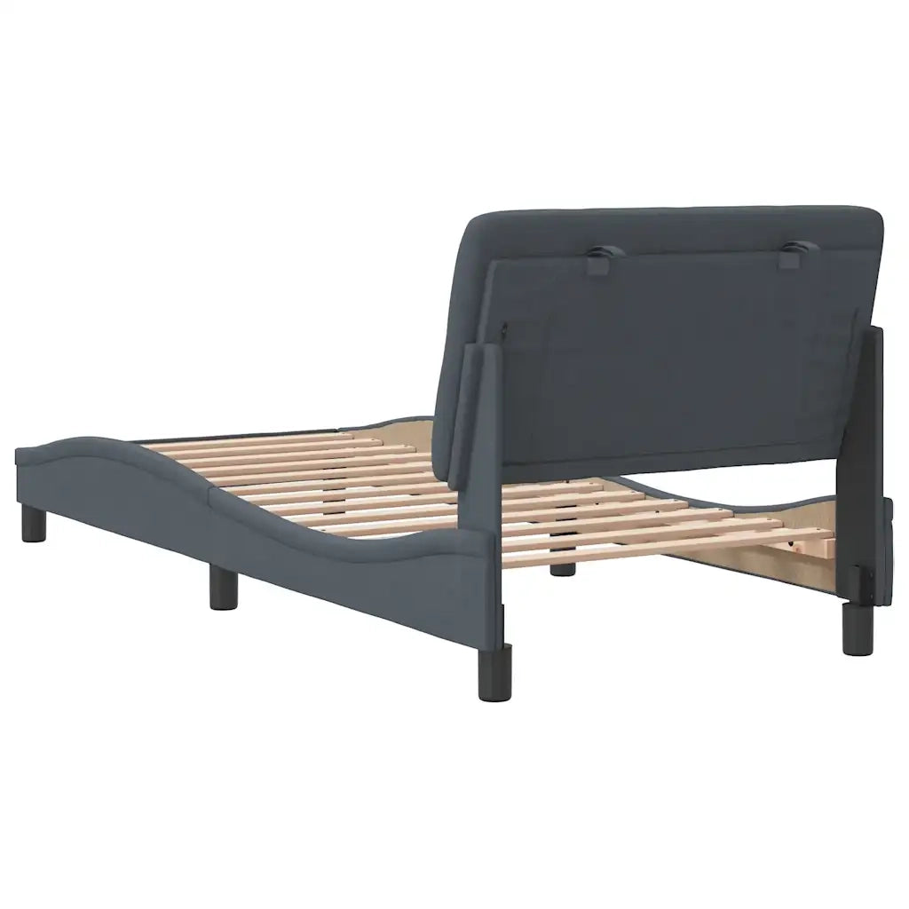 Letto singolo | Letto per adulti | Giroletto senza Materasso Grigio Scuro 90x200 cm Velluto