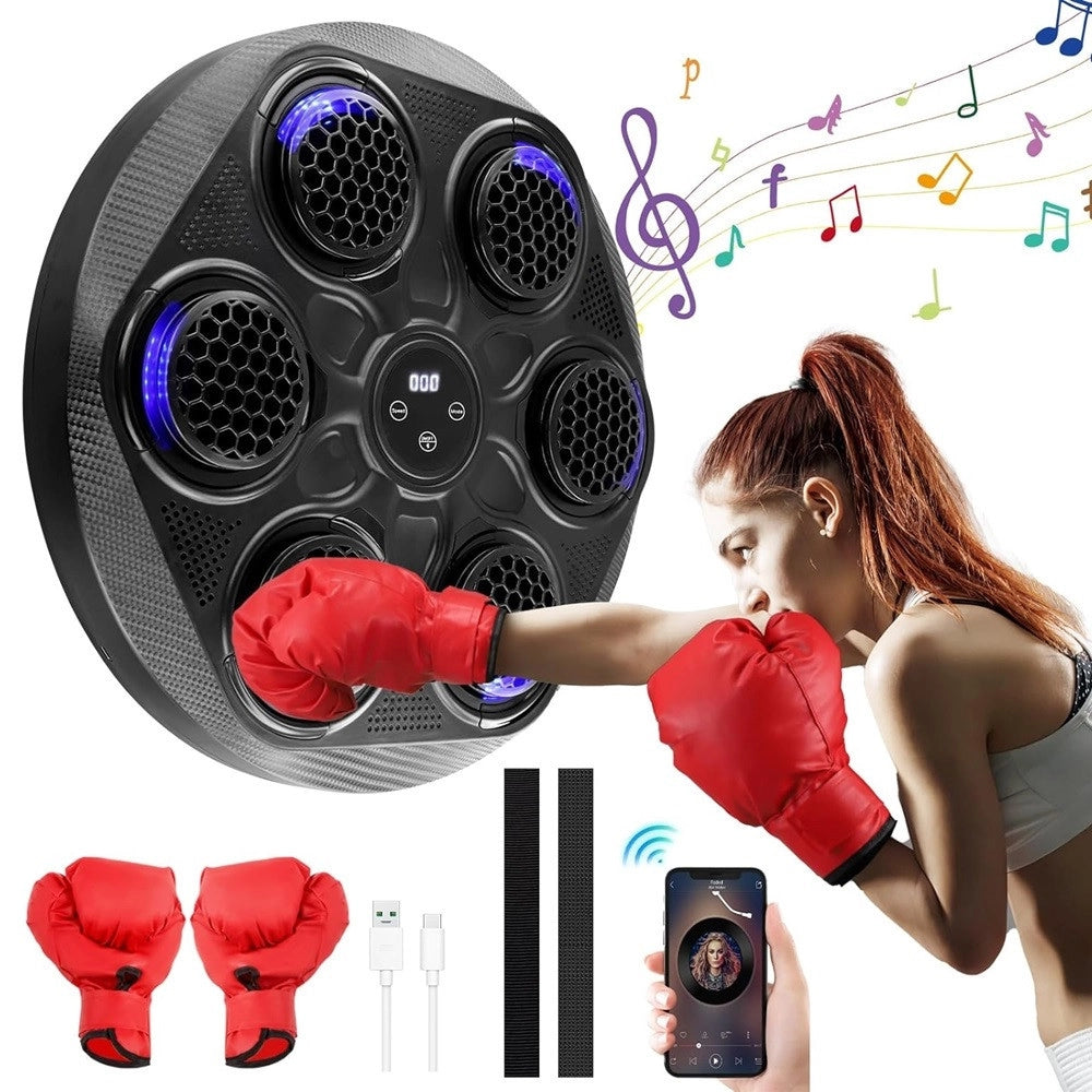 Trade Shop - Macchina Da Boxe Con Musica Da Parete Led Bluetooth Esercizio Per Adulti Bambini -