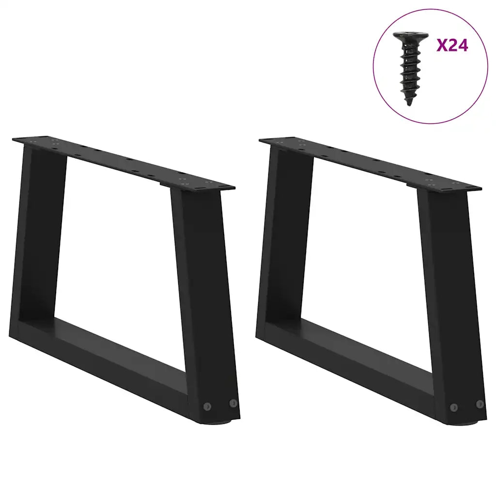 Gambe per Tavolino da Caff¨¨ a Forma di V 2 pz | Piede del tavolo Nere 70x(30-31,3) cm Acciaio