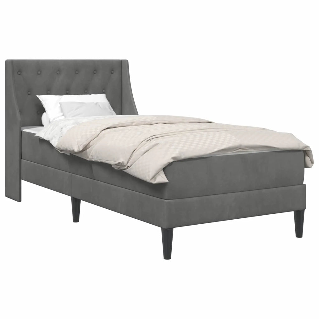 Struttura letto con materasso Grigio scuro 90 x 190 cm Velluto 3414766