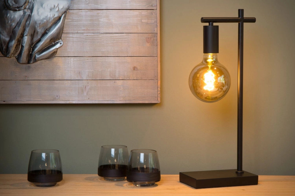 Lampada da tavolo Lucide Leanne E27 40W metallo nera