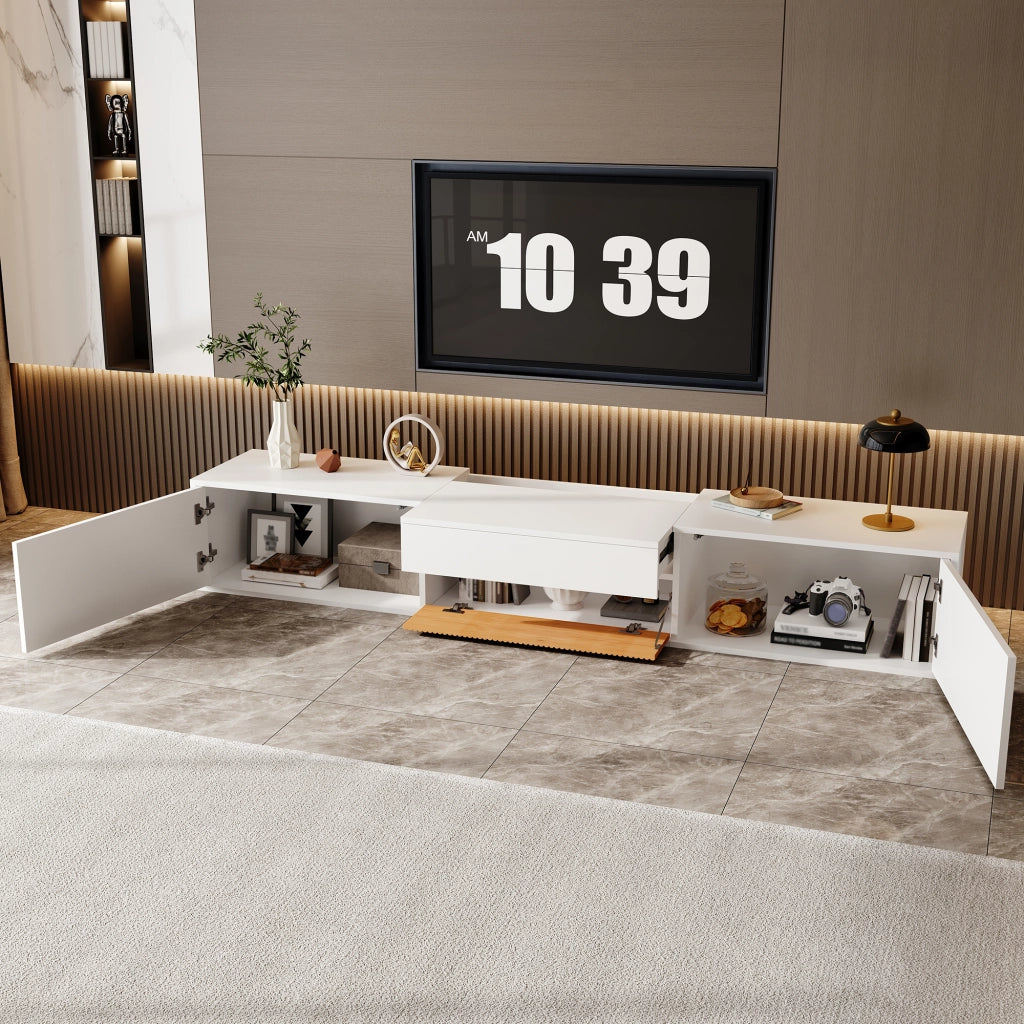 Cassettiera TV bianca in truciolato lunghezza 180 cm