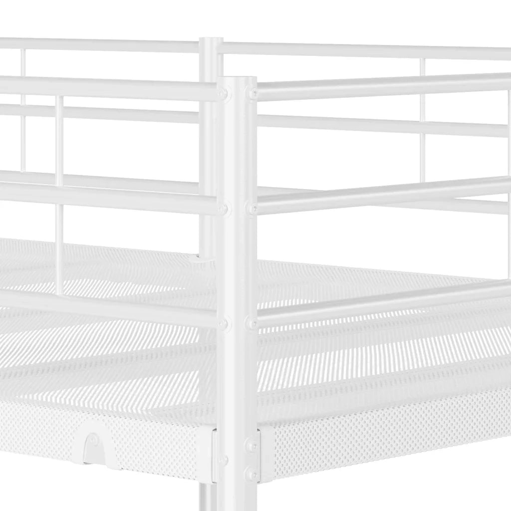 Letto singolo | Letto per adulti | Letto a Castello senza Materasso Bianco 100x190 cm in Acciaio