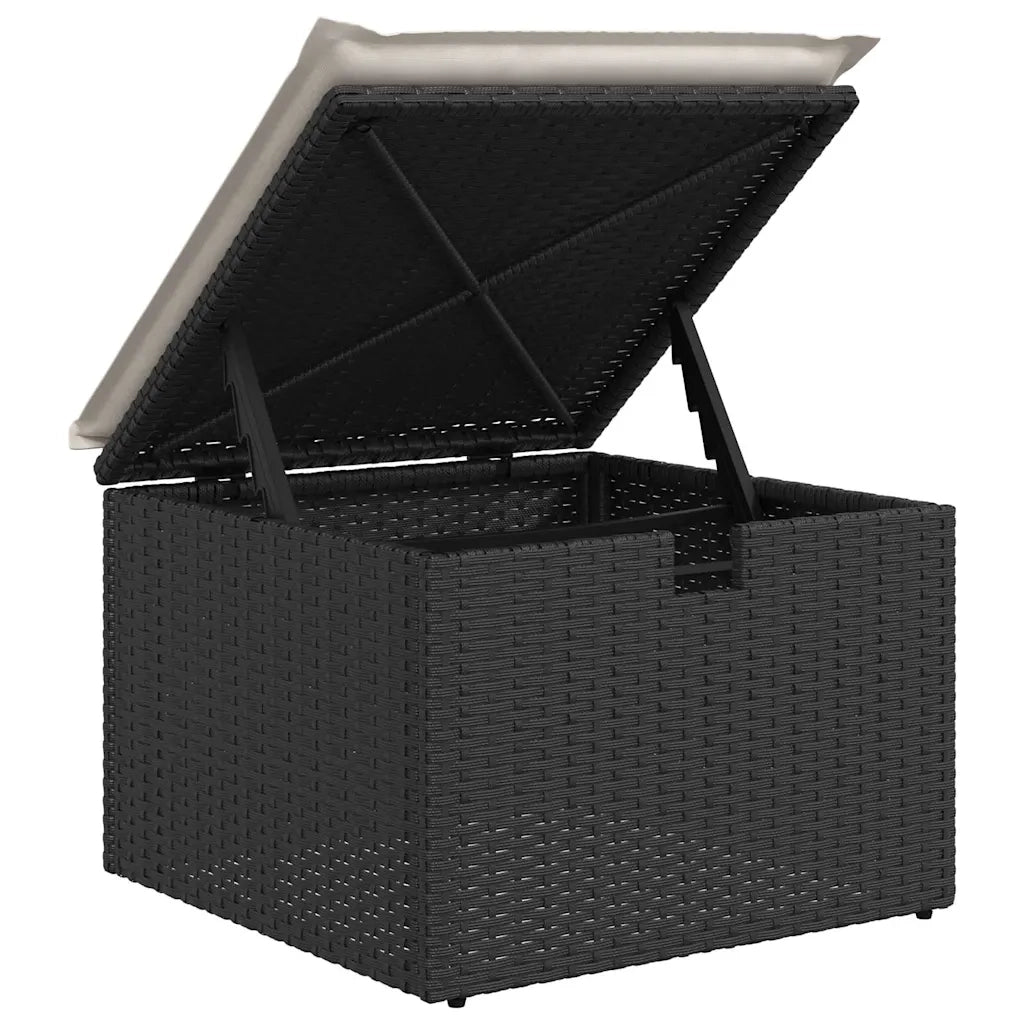 Set Divano da Giardino con cuscino 9 pcs Nero polyrattan 3359523