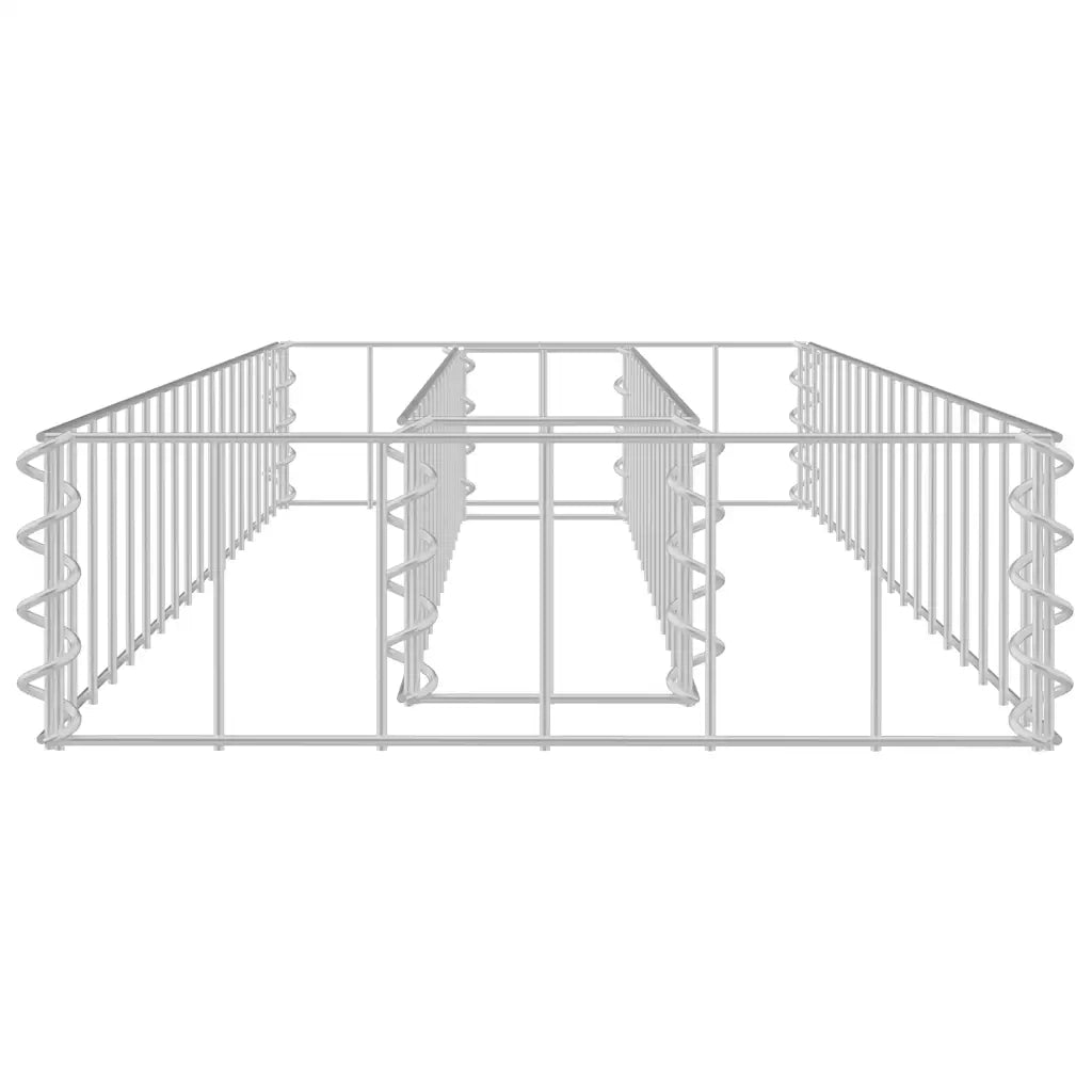 Gabbione Letto Rialzato in Acciaio Zincato 90x30x10 cm 145628