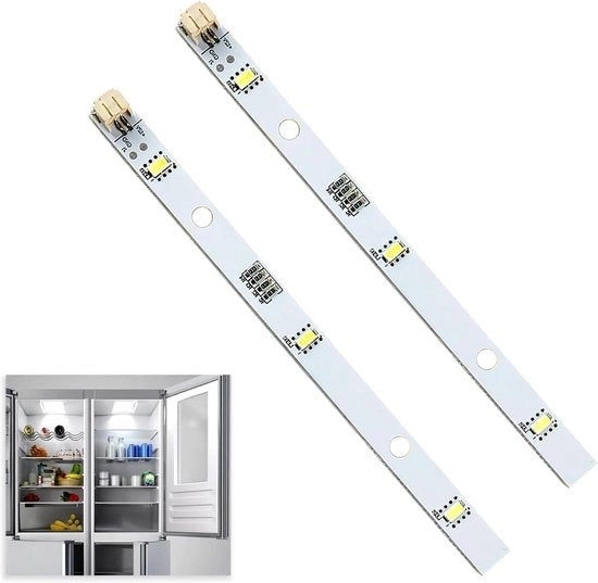 Strisce LED per Frigorifero - E349766 MDDZ-162A 1629348 1529227 12V DC 2W - Compatibile con Frigoriferi Kenwood KIFF5017 KIFF5020 KIFF7017 KIFF7020 KSBNDIX - 2 Pezzi