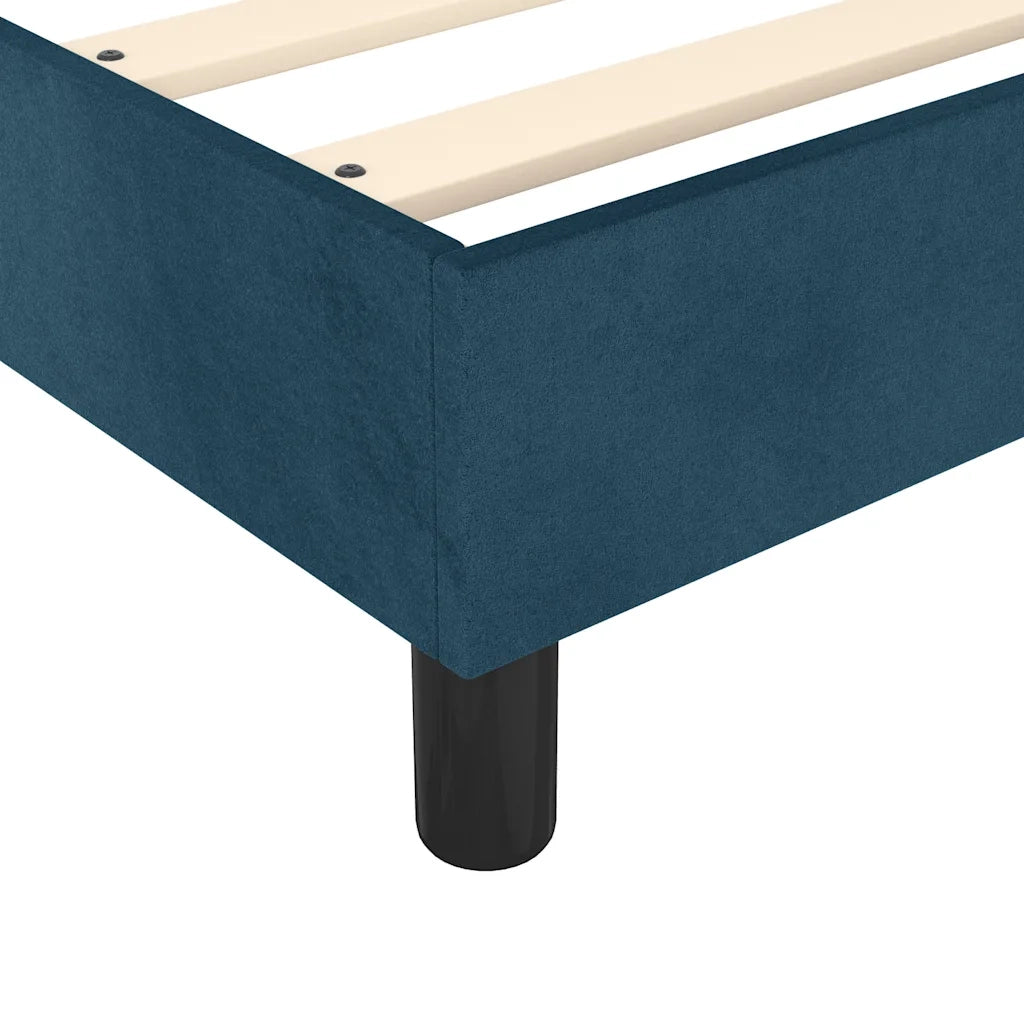 Letto singolo | Letto per adulti | Giroletto a Molle con Materasso Blu Scuro 100x200 cm in Velluto