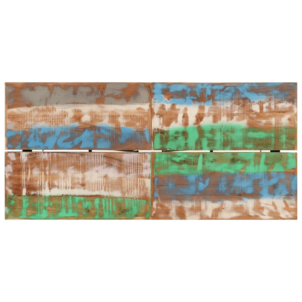 Tavolino da Bar 150x70x107cm Legno Massello di Recupero e Ferro 356374