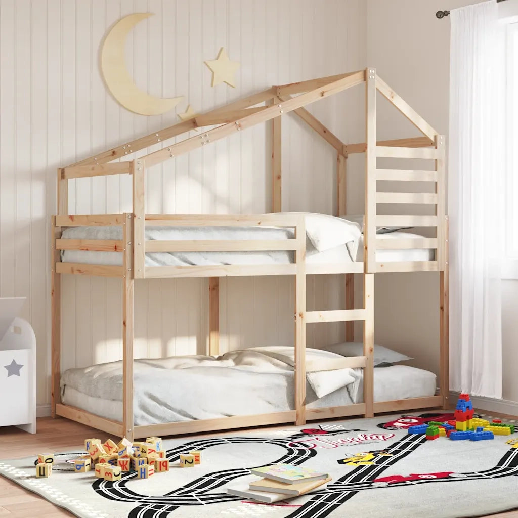 Letto a Castello senza Materasso 90x200cm Massello Pino 3281970