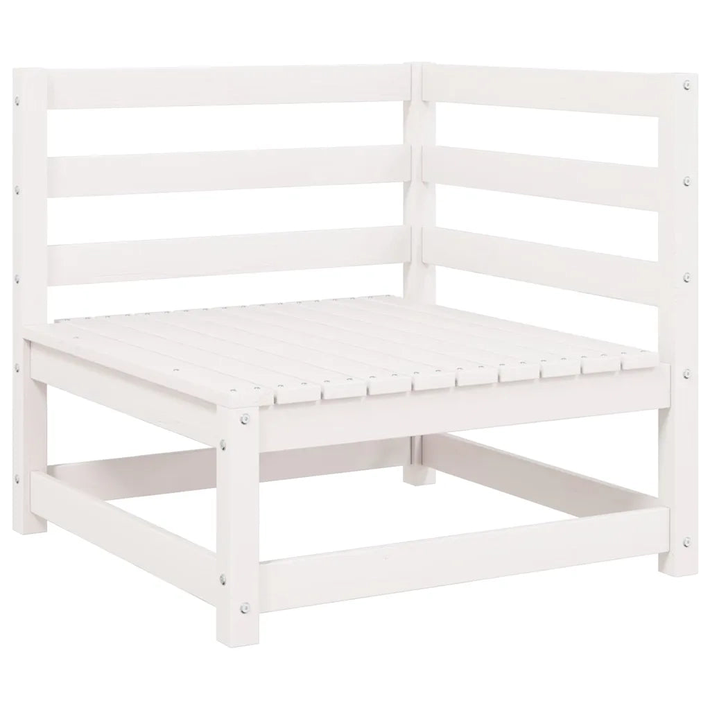 Divano Angolare da Giardino-Sofa da Giardino-Divanetto da esterno Bianco in Legno Massello di Pino 964791