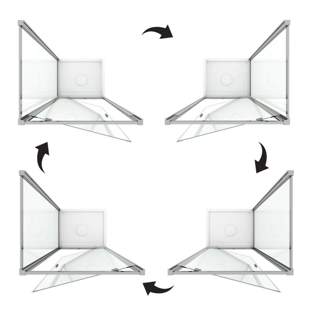 Box Doccia 80x80 AP. 80 CM H185 trasparente mod. Sintesi Duo 1 Anta