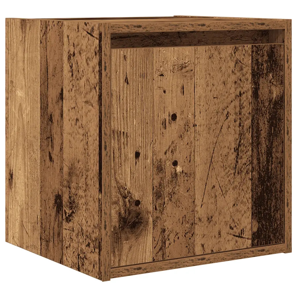 Comodini a Muro 2 pz Legno Antico 38x34x40 cm 861244