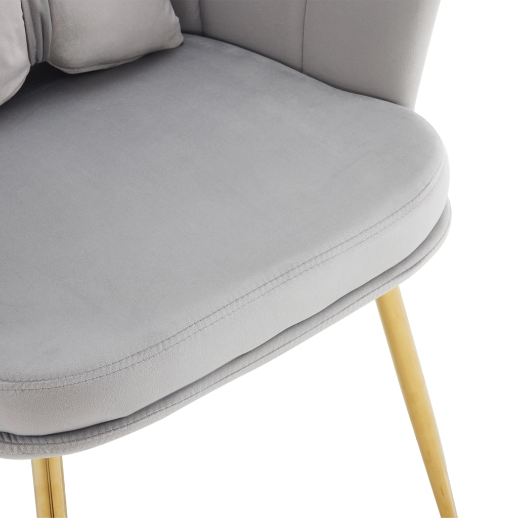 Set di 6 sedie moderne in velluto - Zephmum- Schienali a petalo gambe dorate cuscini farfalla