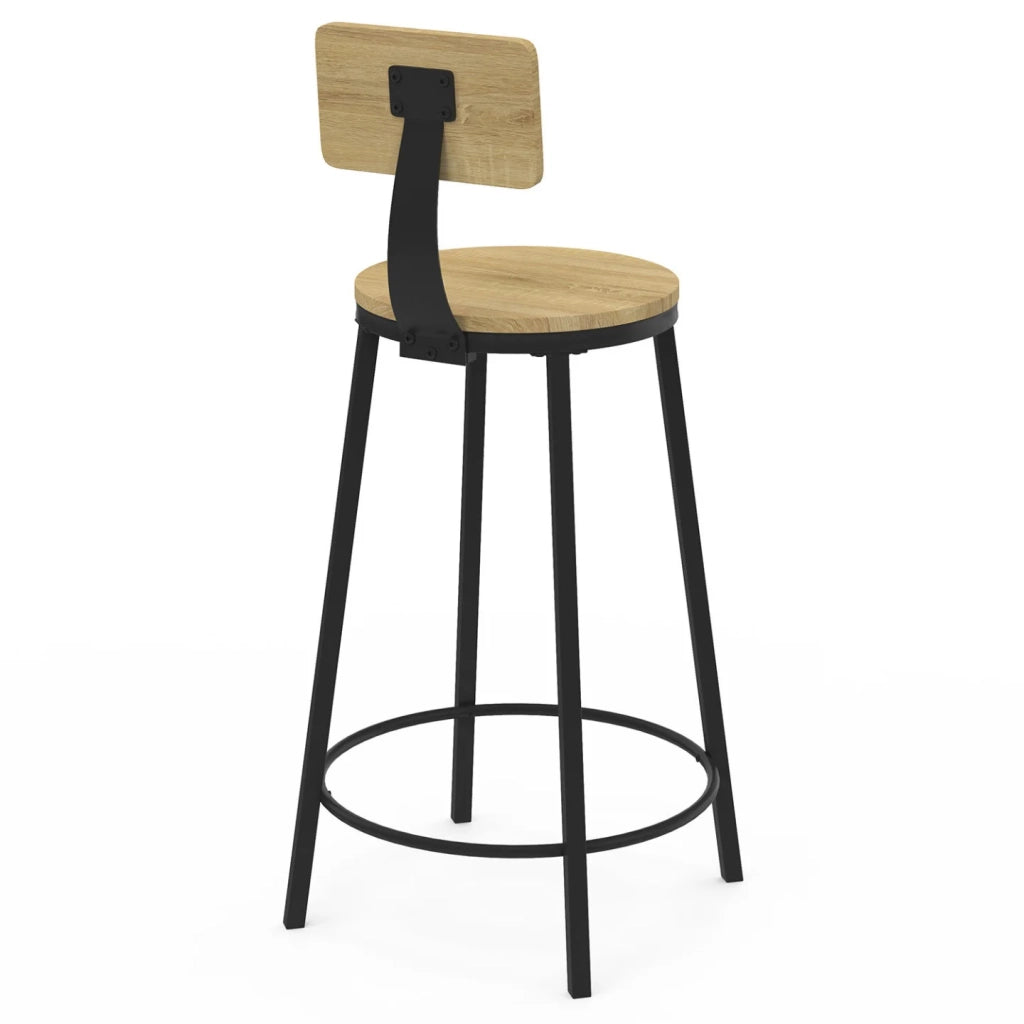 IDMarket - Set di 4 sgabelli da bar DETROIT, seduta rotonda con schienale dal design industriale