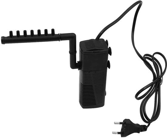 Pompa filtro 3-in-1 - Inseribile filtro pompa - Bambino respiratore - Adatto per piccoli acquari - 5W - Design silenzioso - Filtro per acquario