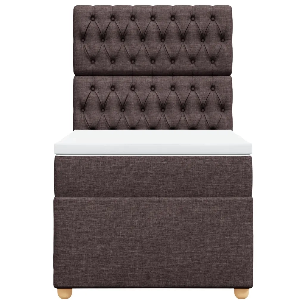 Giroletto a Molle con Materasso Marrone Scuro 90x200 cm Tessuto 3293473