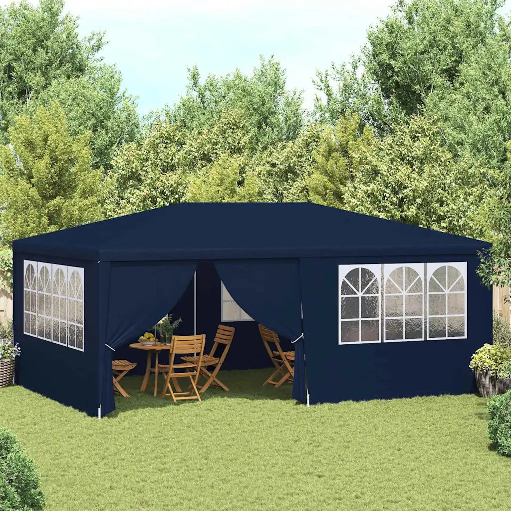 Gazebo | Pergolato Professionale con Pareti 4x6 m Blu 90 g/m2