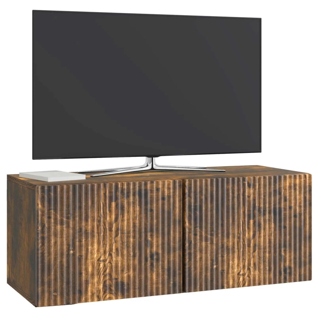 Mobile TV da Muro | Armadietto TV | Mobile Porta TV Rovere Fumo 78,5 x 31 x 30 cm
