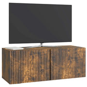 Mobile TV da Muro | Armadietto TV | Mobile Porta TV Rovere Fumo 78,5 x 31 x 30 cm
