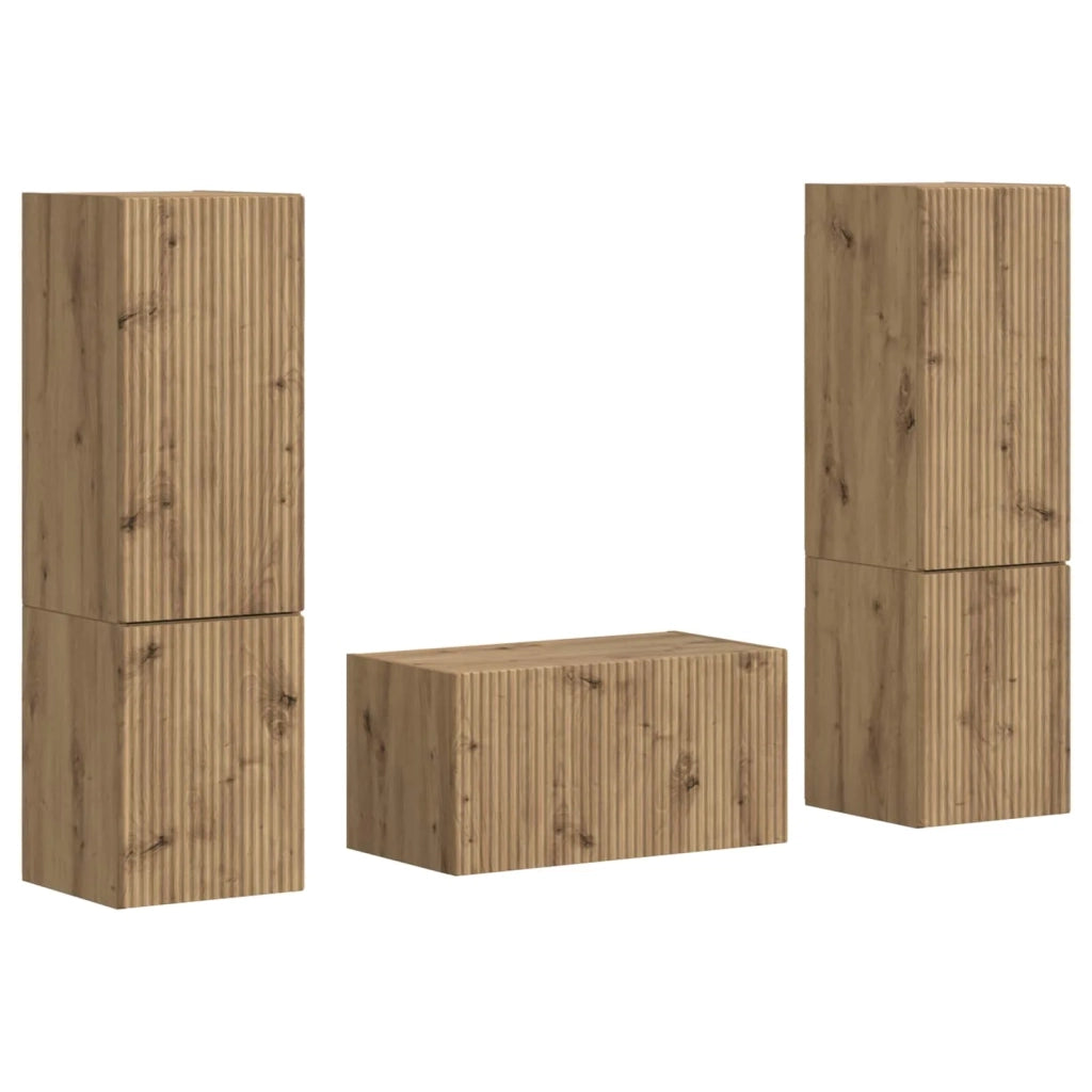 Set mobile TV 5 pcs Rovere artigianale Legno multistrato 3409104