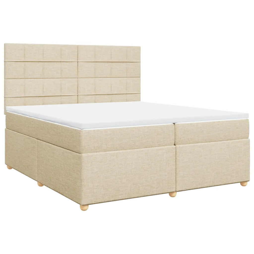 Giroletto a Molle con Materasso Crema 200x200 cm in Tessuto 3291392