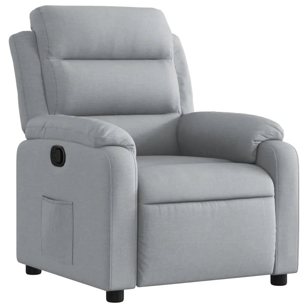 Poltrona | Sedia Relax Reclinabile in Tessuto Grigio Chiaro
