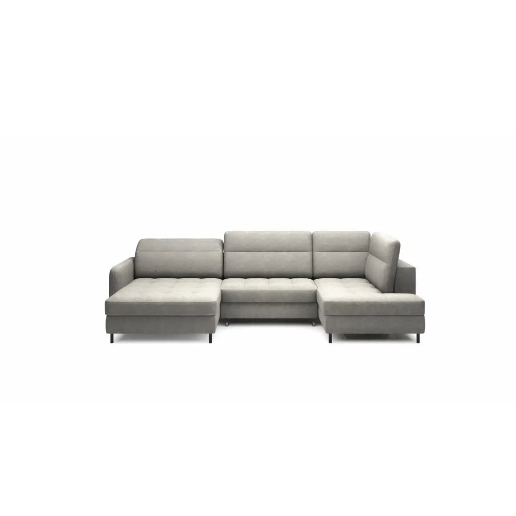 Divano angolare trasformabile BERTHO 306 cm grigio – Angolo sinistro con vano contenitore