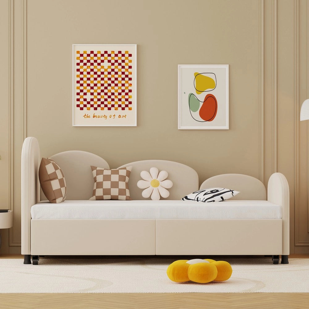 Divano Letto Singolo Imbottito con Cassetti ¨C MINIMAL ¨C Velluto