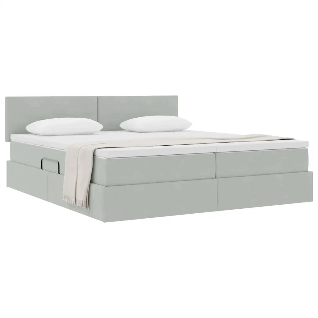 Letto con Contenitore con materasso Grigio chiaro 100 x 200 cm 3370967