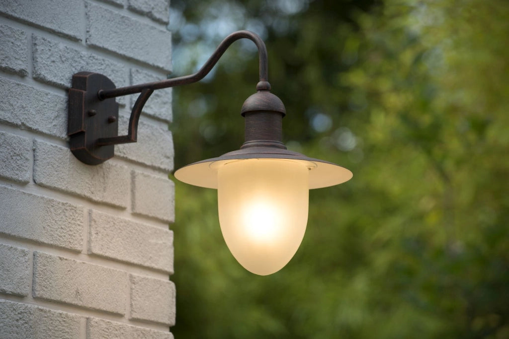 Applique esterna Lucide Aruba E27 IP44 bronzo/bianco