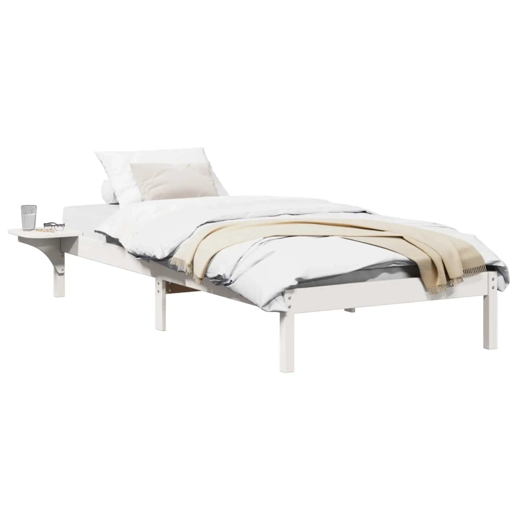 Letto singolo | Letto per adulti | Struttura del letto Bianco 100 x 200 cm Pino massello