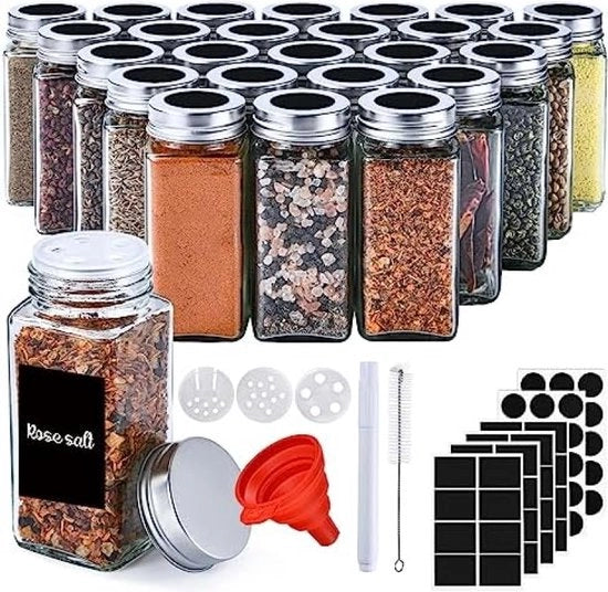 Set di contenitori per erbe - 25 pezzi - contenitori trasparenti con coperchi