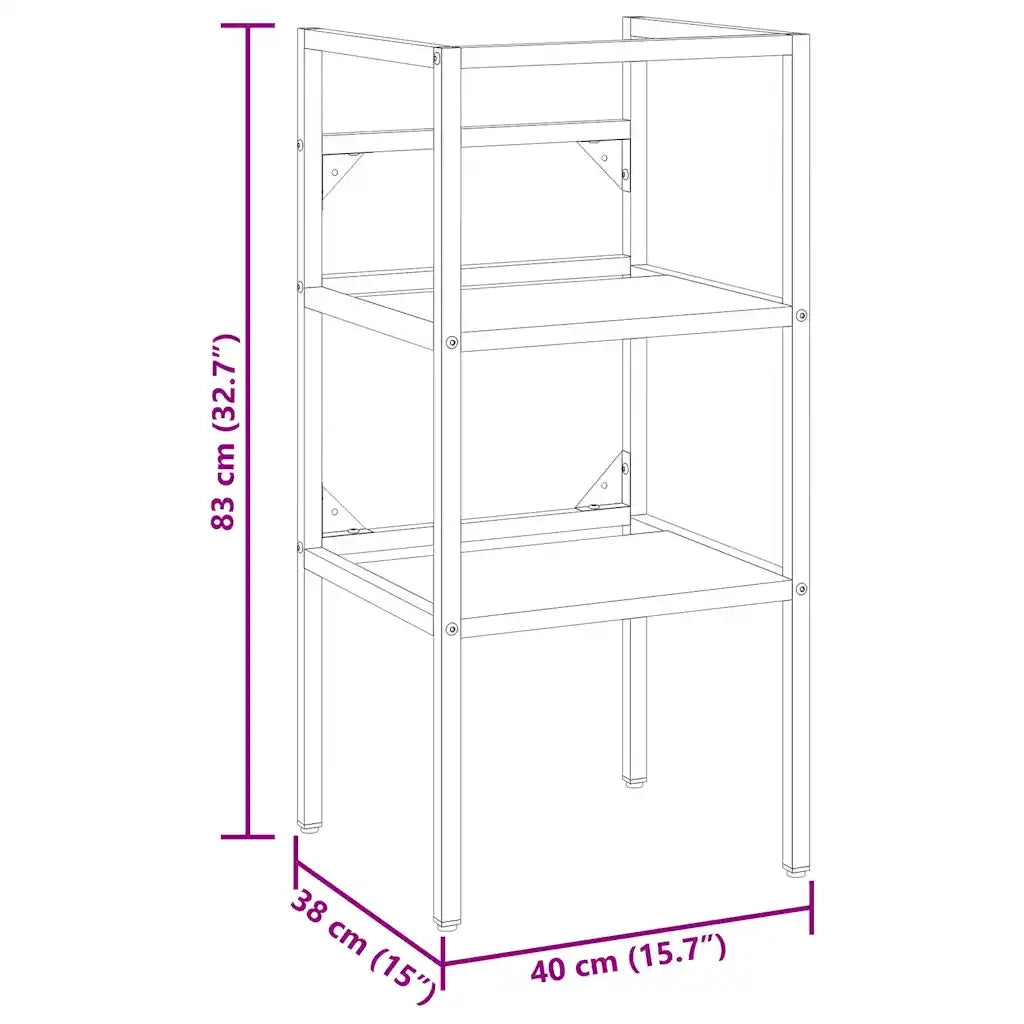 Struttura per Lavabo da Bagno Nera 40x38x83 cm in Ferro CFW4780546