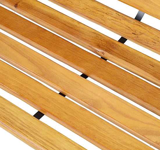 Panchina da giardino 2 posti ¨C Xylo ¨C legno naturale e acciaio nero