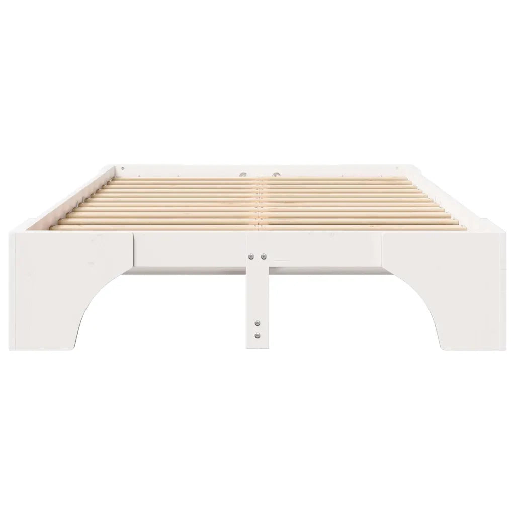 Letto matrimoniale | Letto per adulti | Struttura del letto Bianco 135 x 190 cm Pino massello