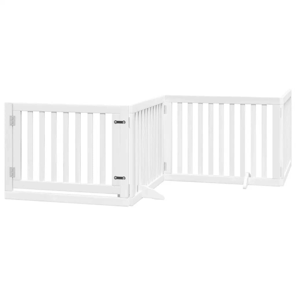 Cancello Cani Porta Pieghevole Bianco 12 Pannelli 960 cm Pioppo CFW3676173