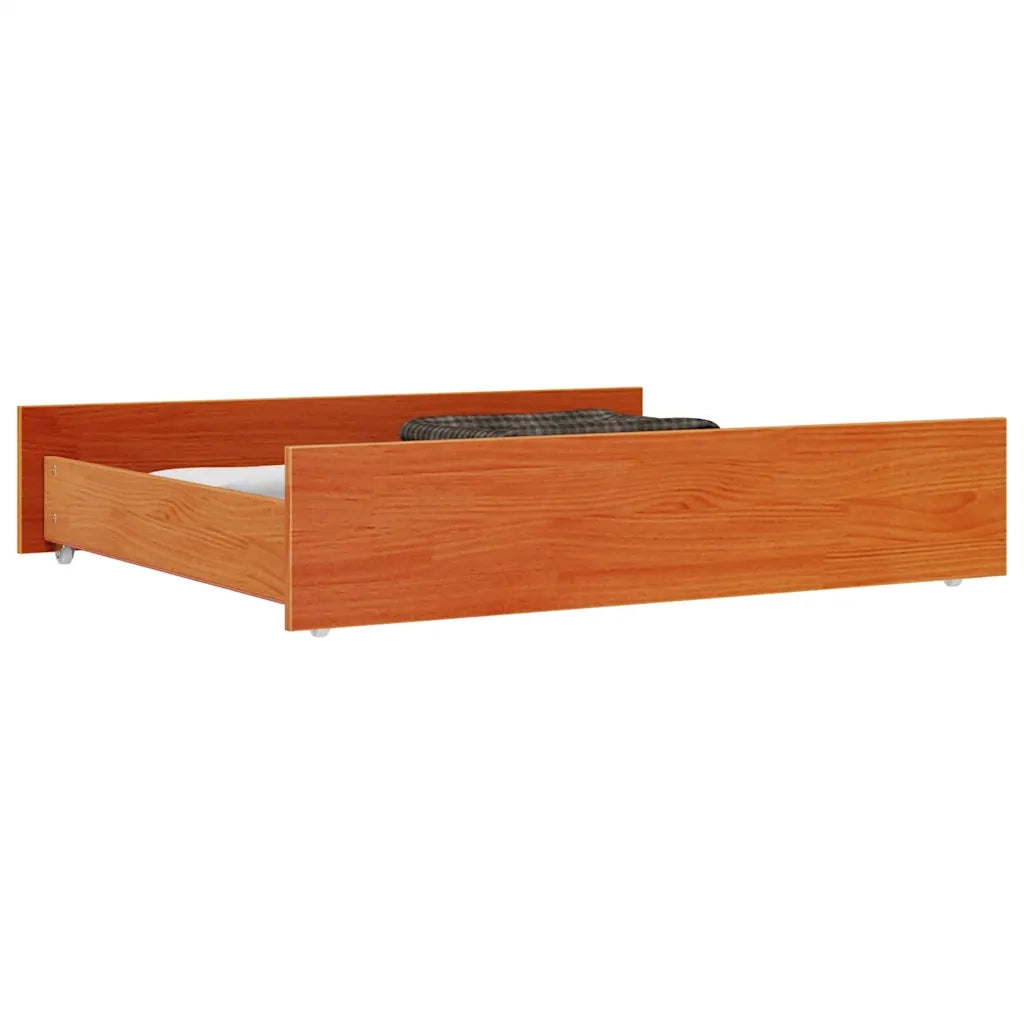 Cassetti per Letto 2 pz Marrone Cera in Legno Massello di Pino CFW3187680