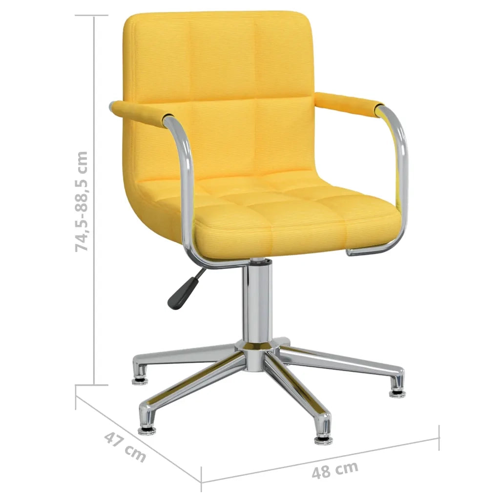 Sedia da Pranzo Girevole Giallo Senape in Tessuto 3088069