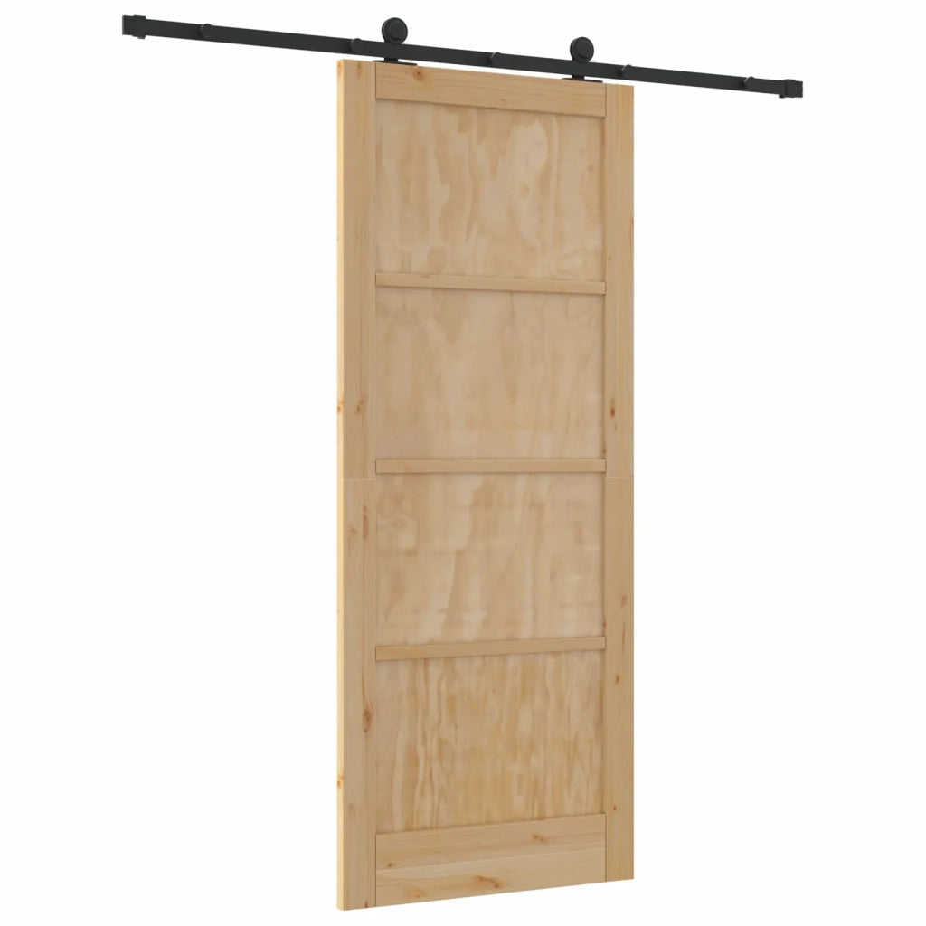 Porta scorrevole Naturale e Nero 86 x 211 cm 3445466