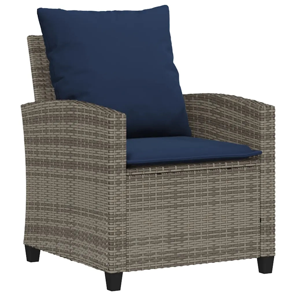 Set Divano da Giardino 6 pz con Cuscini Grigio in Polyrattan 3324584