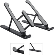 Supporto per laptop ergonomico pieghevole in alluminio con presa antislip e stabilizzazione durante l'utilizzo