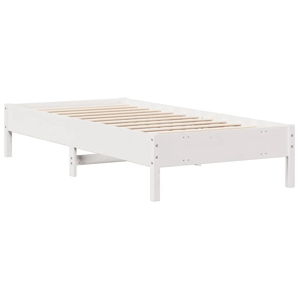 Letto Libreria senza Materasso Bianco 90x190 cm Massello Pino 3322931