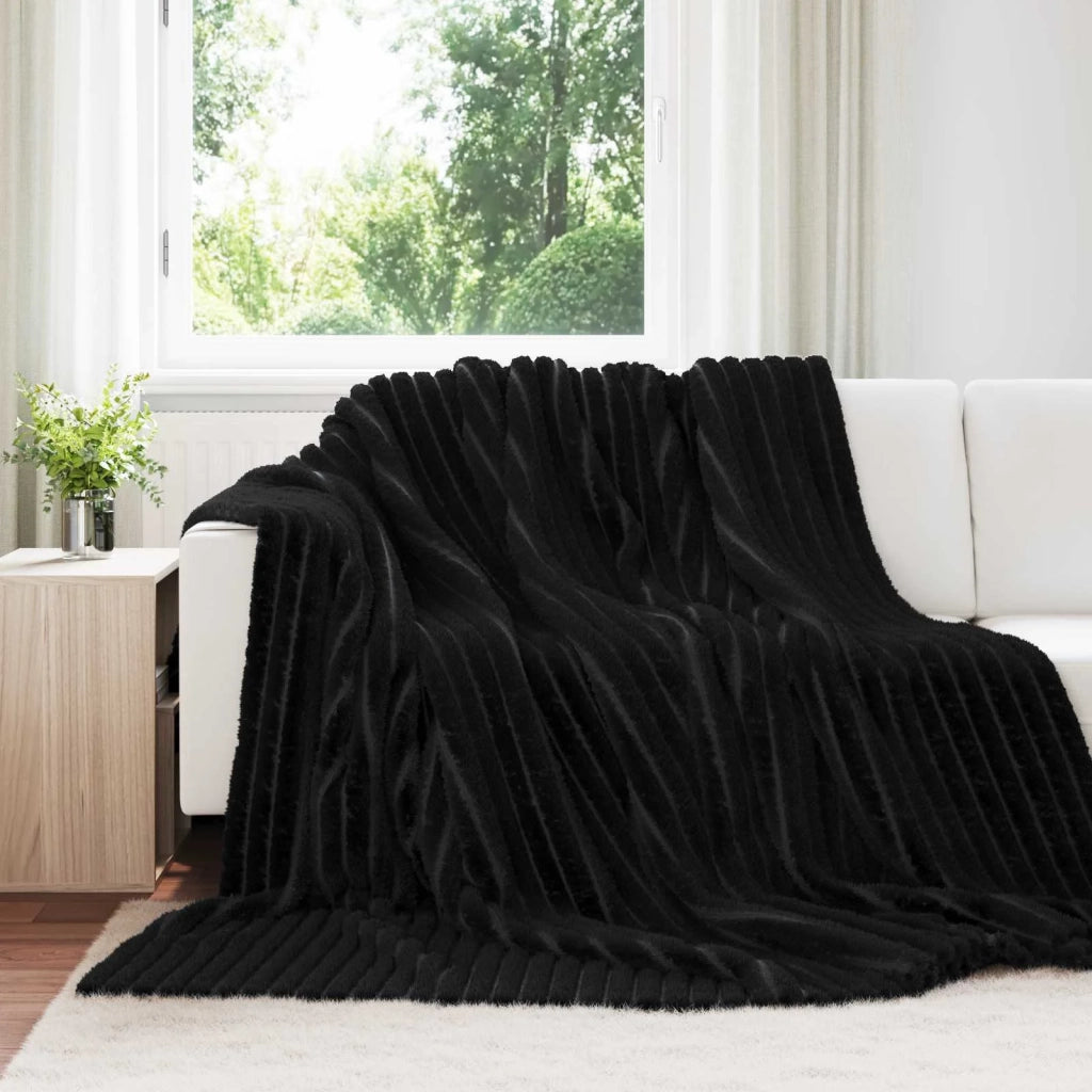 Coperte da Pile 6 pz Nero 270 x 240 cm Panno